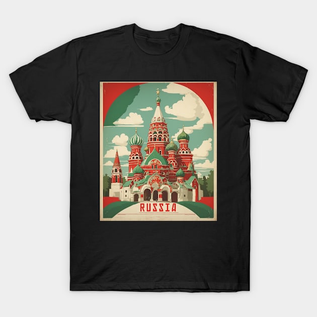 Russia Vintage Tourism Poster T-Shirt by TravelersGems